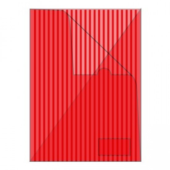 Pasta Plastico Riscas c/Bolsa e Visor A4 Vermelho -1un